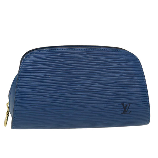 LOUIS VUITTON Epi Dauphine PM Pouch Blue M48445 LV Auth ti1020