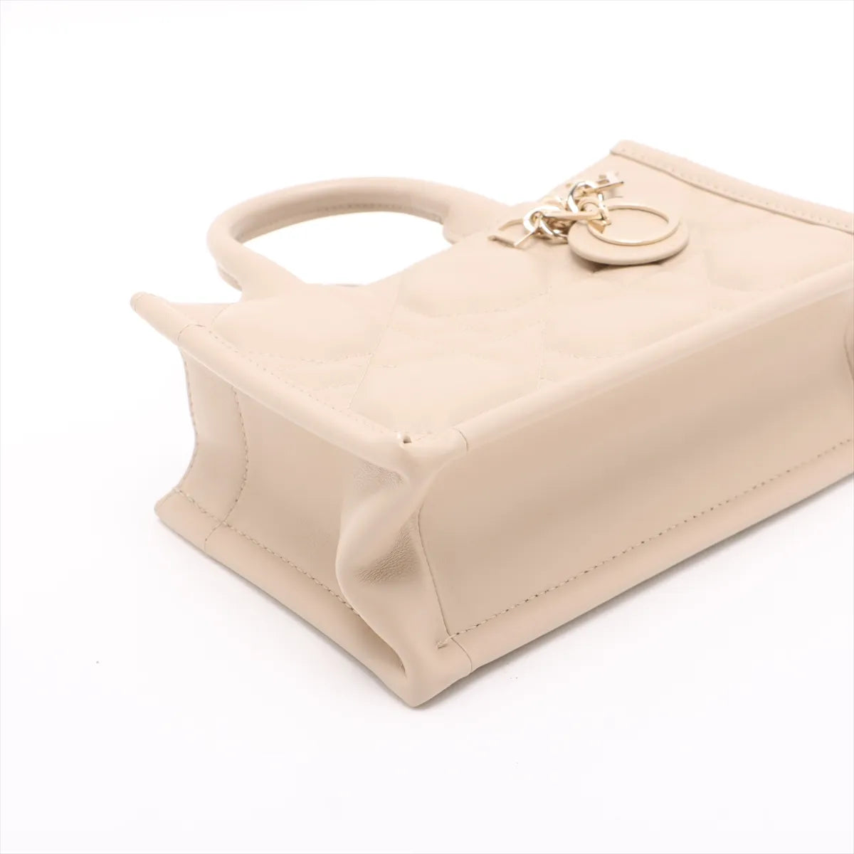 Christian Dior Beige Macrocannage Leather Mini Dior Book Tote Bag [Clearance Sale]