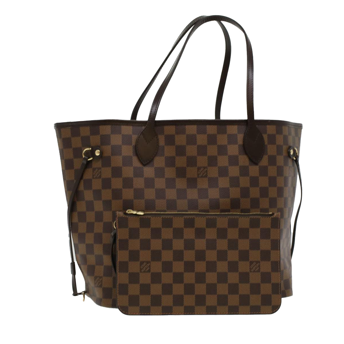 LOUIS VUITTON Damier Ebene Neverfull MM Tote Bag N51105 LV tp543A