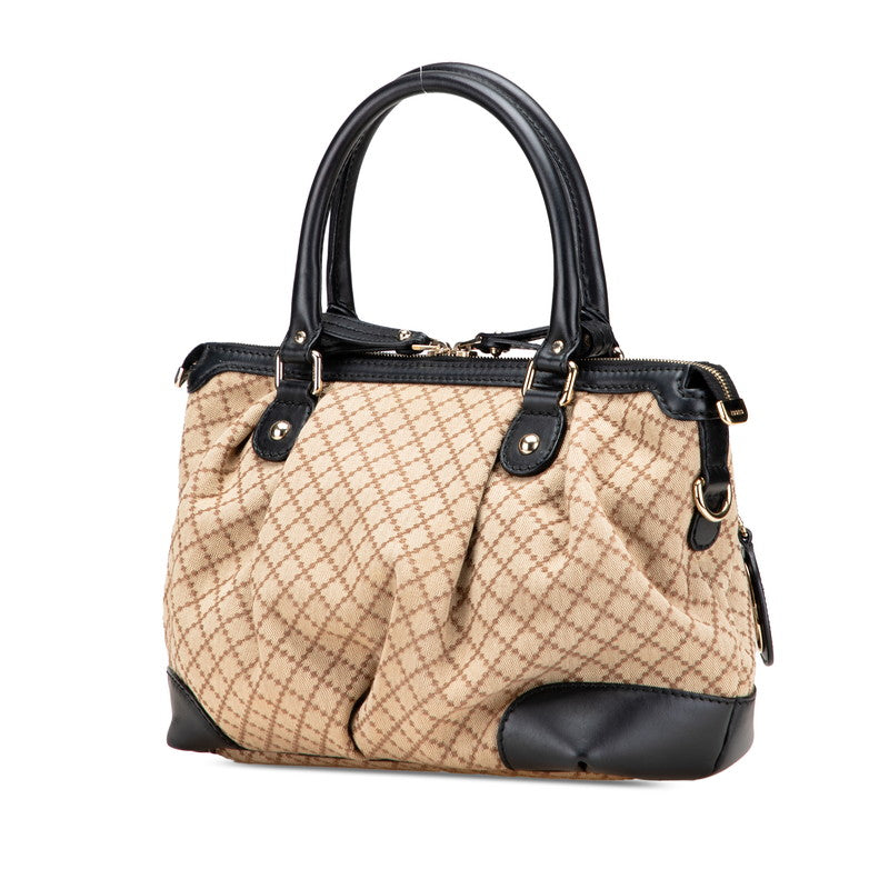 Gucci Sukey Diamante Canvas Leather Handbag