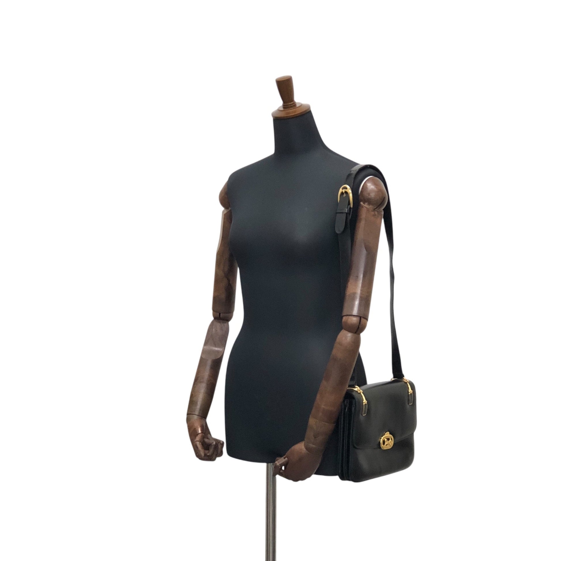 CELINE Horse Carriage Shoulder bag Black s2znbb