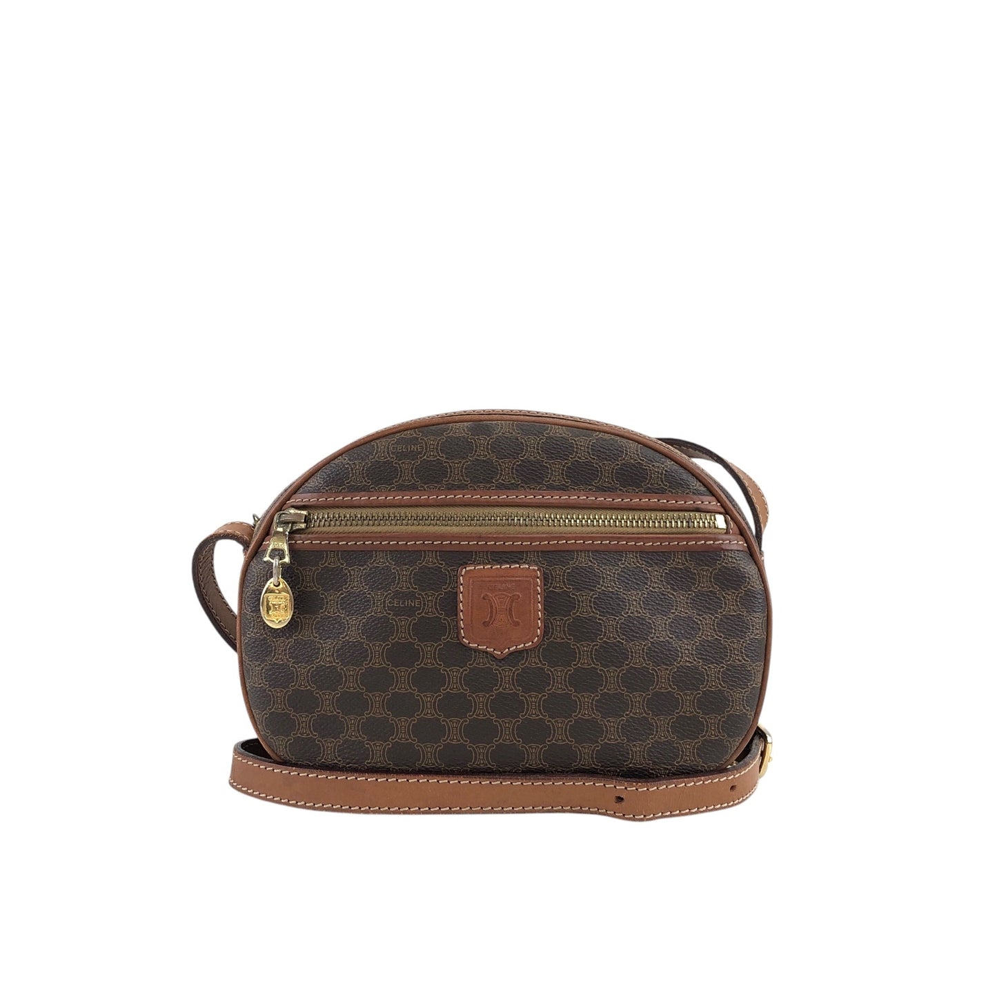 CELINE Round Shoulder bag Brown 832m4p