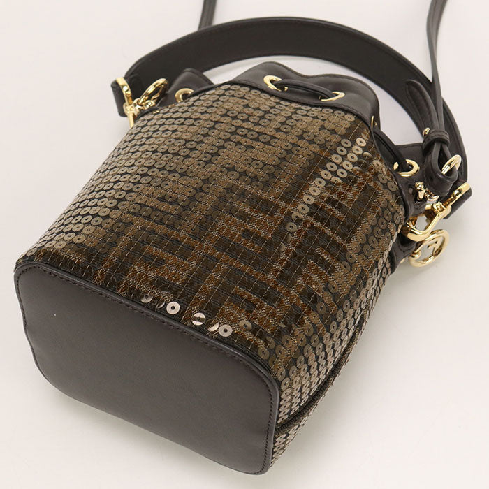 FENDI 8BS010 Handbag Mini Montresor Mini bucket bag Calfskin Brown Women