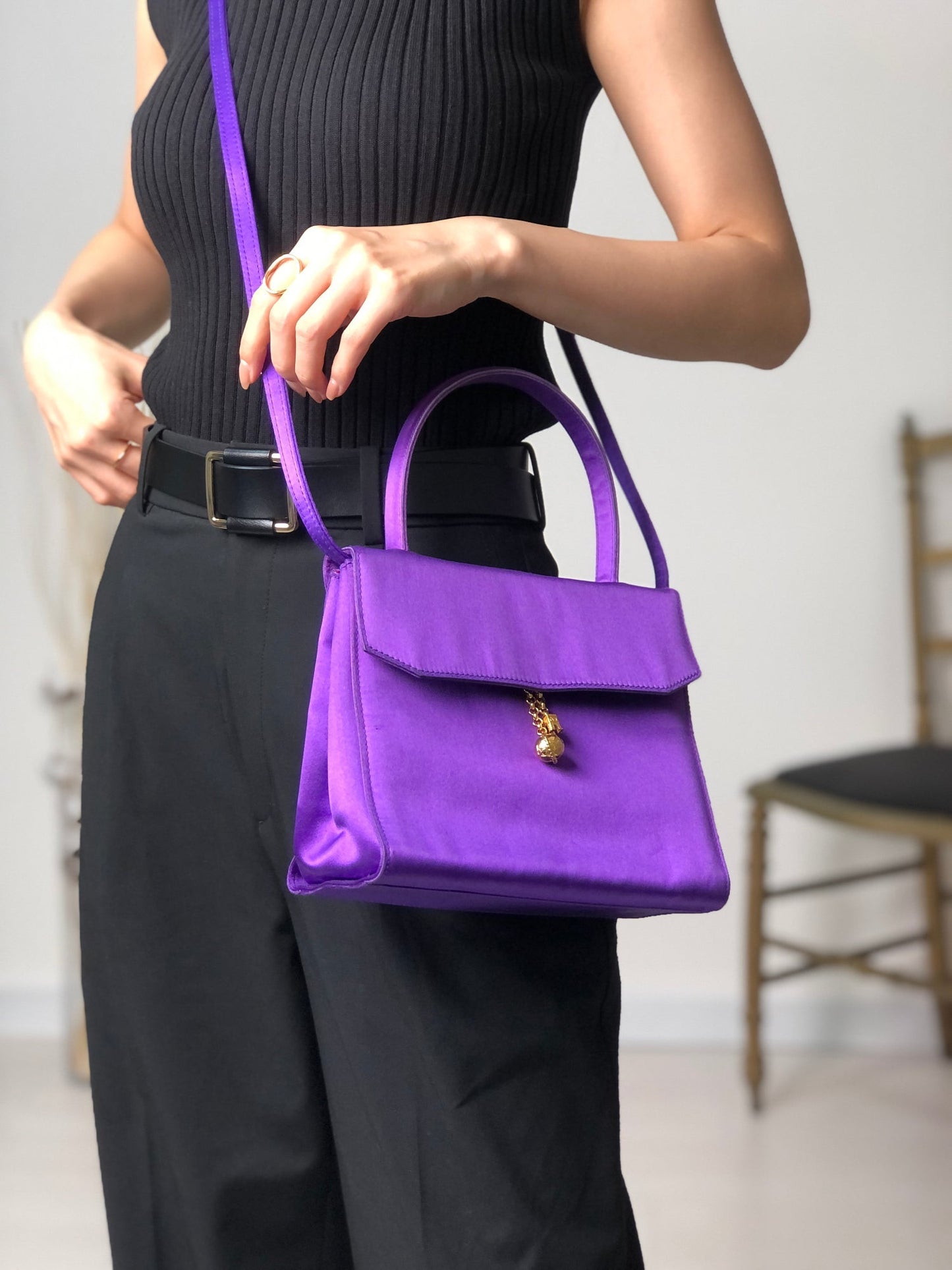 CELINE Starball Circle Arc de Triomphe Two-way Handbag Shoulder bag Purple