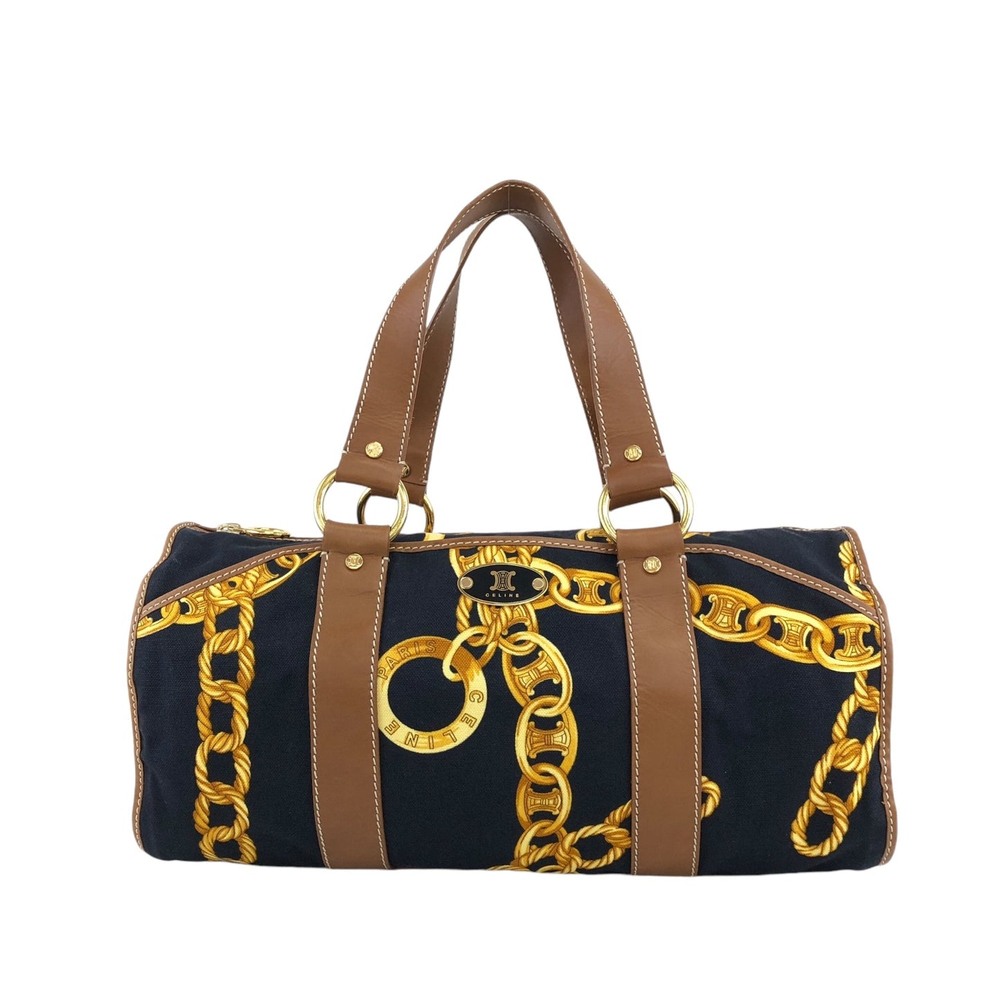 CELINE Handbag Boston bag Yellow×Black ui7frx