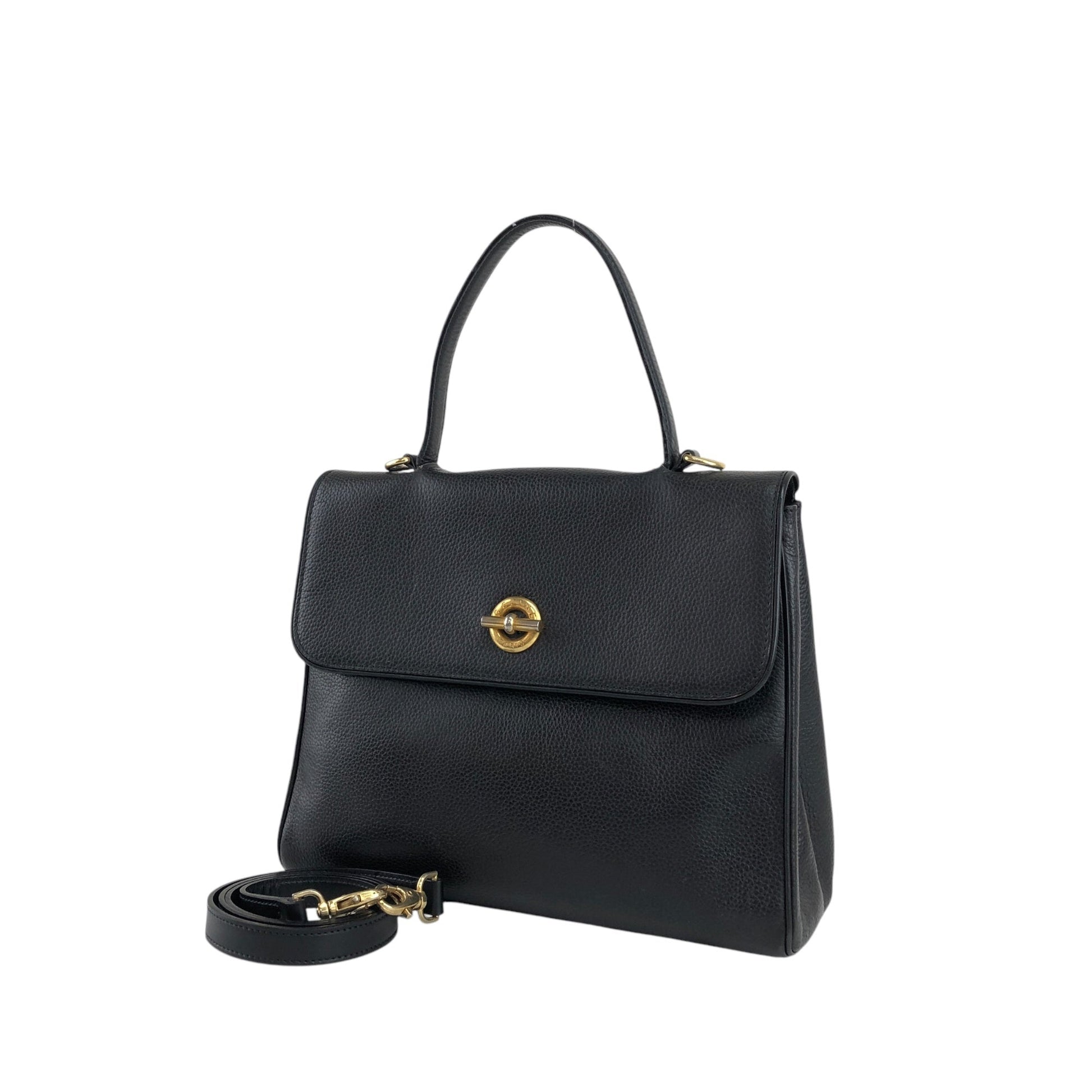 CELINE Toggle Clasp Two-way Handbag Shoulder bag Black 2cbtpb