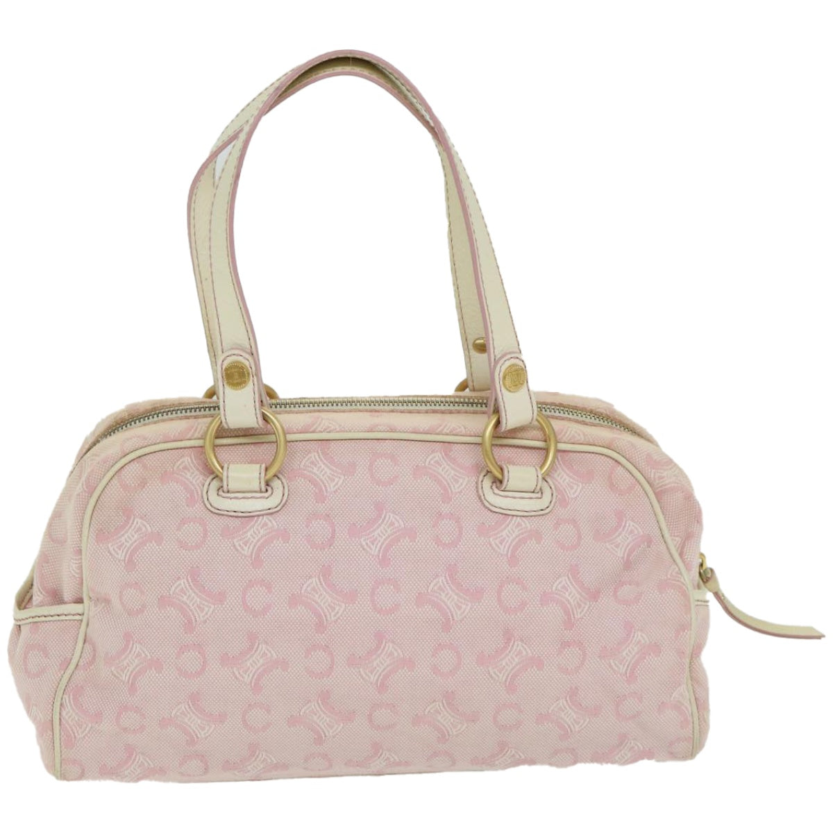 Luxury CELINE C Macadam Canvas Shoulder Bag Pink 10678