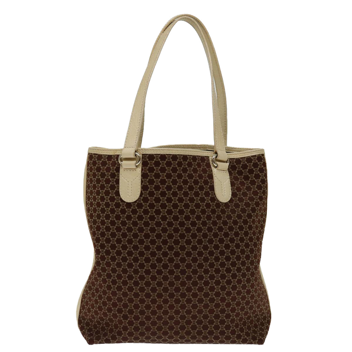 Luxury CELINE Macadam Canvas Tote Bag Brown 11107