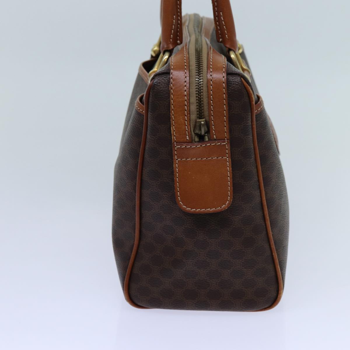 Luxury CELINE Macadam Canvas Hand Bag PVC Brown 11723