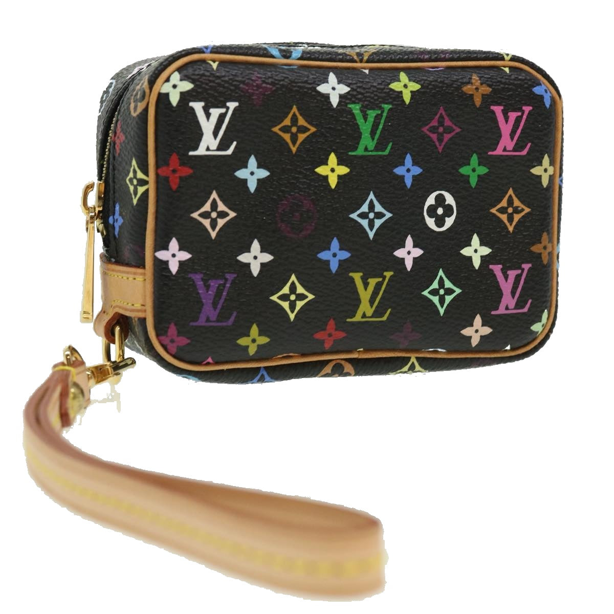 LOUIS VUITTON Monogram Multicolor Trousse Wapity Pouch Black M58034 Auth yk5142A