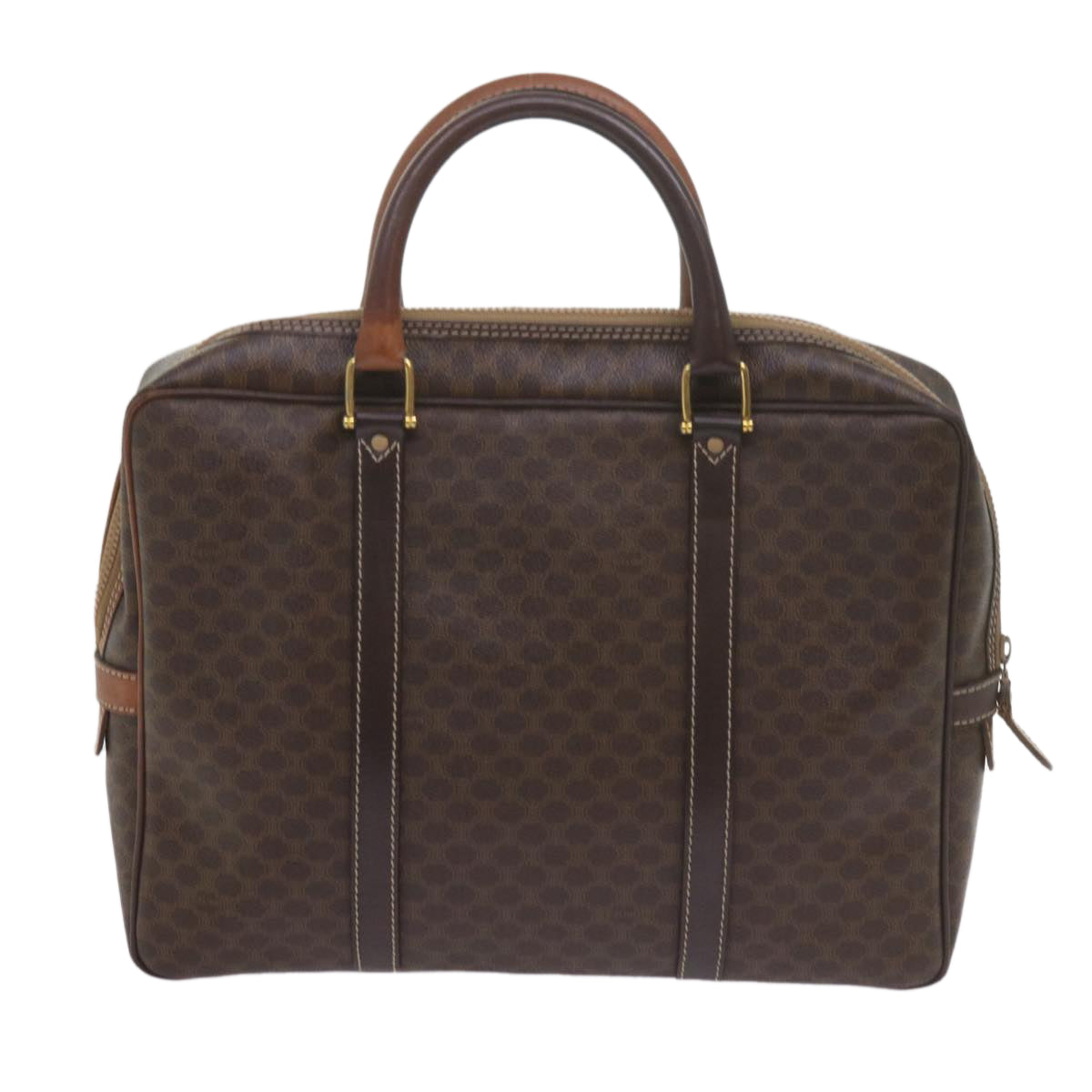 Luxury CELINE Macadam Canvas Hand Bag PVC Brown 9579