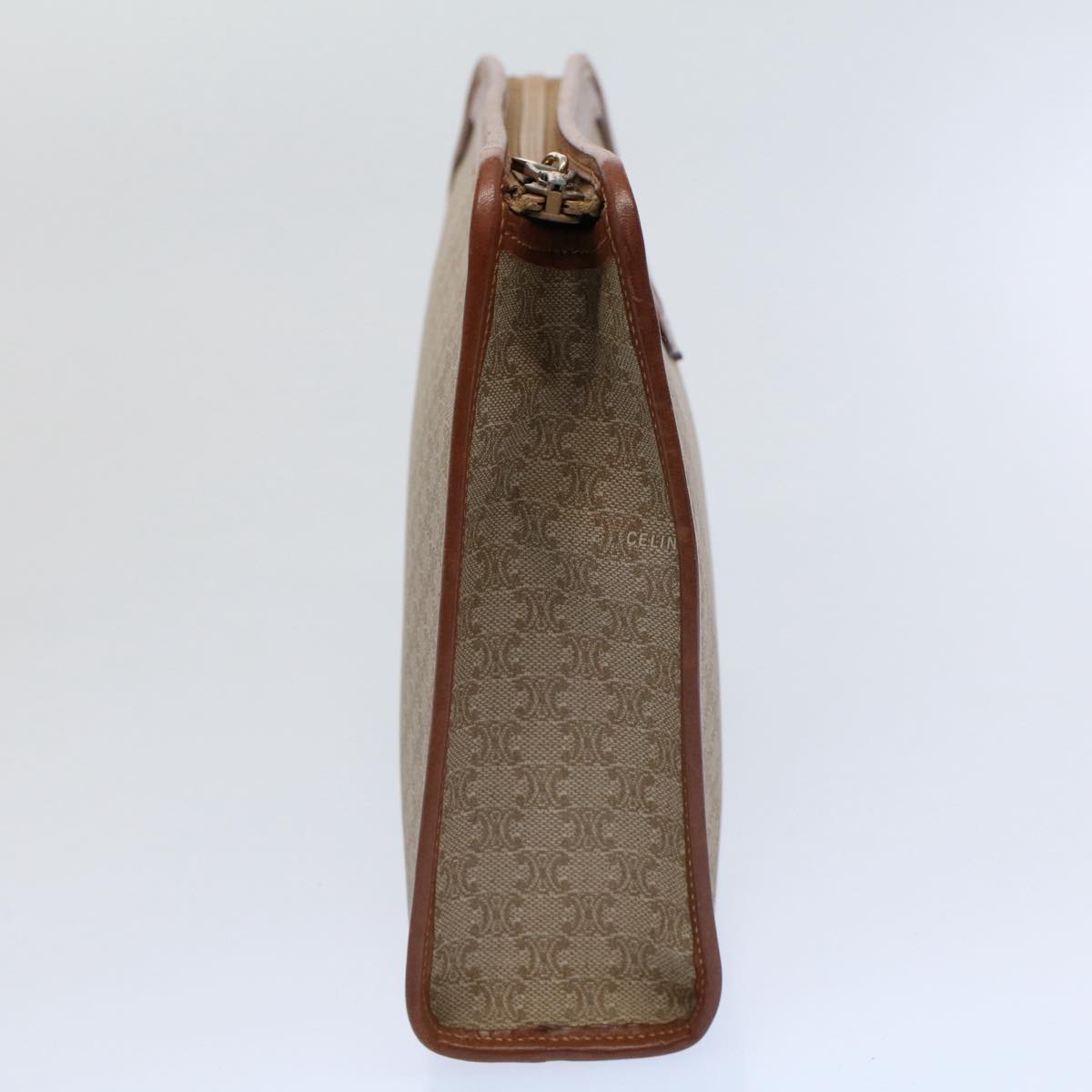 Luxury CELINE Macadam Canvas Clutch Bag Beige 9598