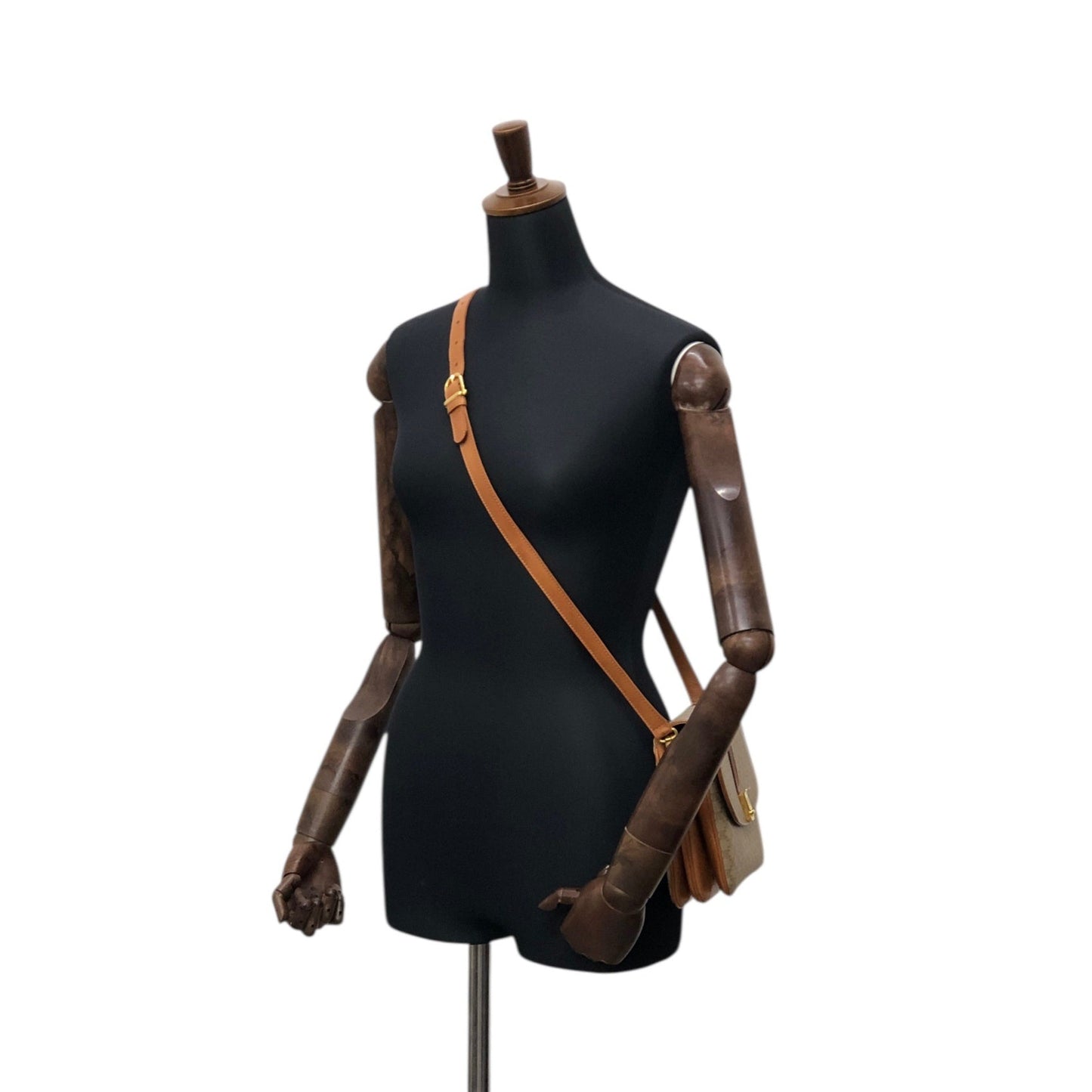CELINE Macadam Front Buckle Shoulder bag Beige ezjmir